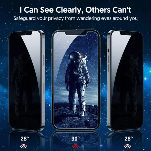 Miniatura 2 de Fotbor Protector de pantalla de privacidad para iPhone 12 Pro Max, protector de pantalla de privacidad para iPhone 12 Pro Max [2 antiespías]