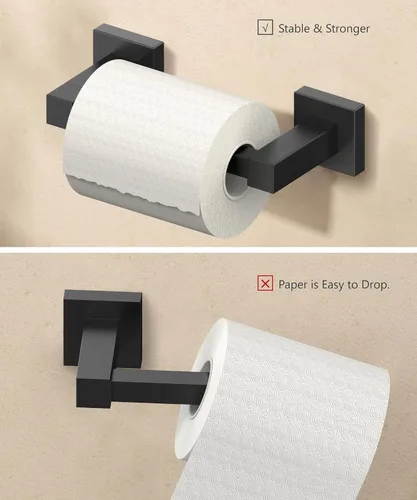 Miniatura 64 de FORIOUS Soporte de pared para papel higiénico, soporte de rollo de papel higiénico de doble poste giratorio de acero inoxidable para baño, Blanco