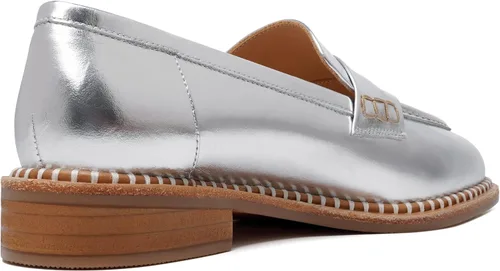 Miniatura 5 de FOGEENA Mocasines de cuero mate para mujer, estilo casual, sin cordones, punta redonda, tacón bajo grueso, zapatos de vestir de 1 pulgada