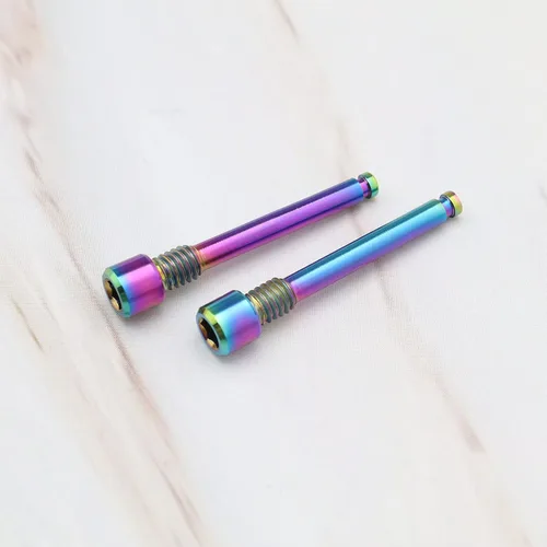 Miniatura 7 de Sing F LTD - 2 pernos de titanio M4 para pastillas de freno de disco de bicicleta, insertos de pasador roscado, pasador de pasador de disco