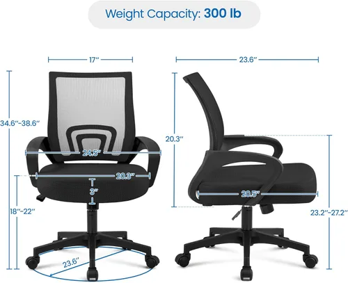 Miniatura 7 de Yaheetech Juego de escritorio y silla moderno para oficina en casa, escritorio para computadora con cajón y estantes con silla de oficina ergonómica