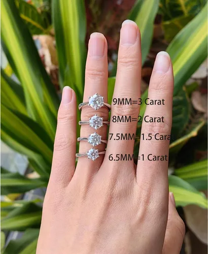 Miniatura 3 de DovEggs 1-3 Carat Brilliant Round G-H-I Color Heart Arrows Cut Moissanite Lab Created Diamond Engagement Ring Sterling Silver Solitaire Moissanite
