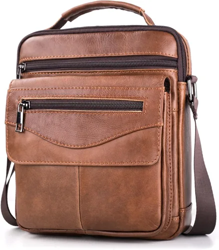 COSCOOA Bolso de hombro para hombre, bolso de cuero para hombre, bolso cruzado para hombre, bolso de mensajero, bolso de viaje