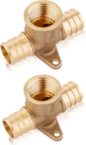 Miniatura 14 de EFIELD 1/2 "Pex x 1/2" Pex x 1/2" hembra NPT Drop-ear Tee, Latón Crimp Fitting, (PEX1807170)