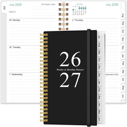 Miniatura 21 de Agenda de bolsillo/calendario 2026 - Agenda 2026 de enero de 2026 a diciembre de 2026, agenda 2026 con 12 pestañas, encuadernación de doble alambre