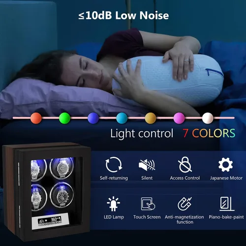 Miniatura 5 de Watch Winder Automatic Watches Storage Box Automatic Watches for Both Men and Womens Watches with Silent Motor.