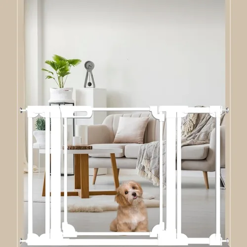 Miniatura 11 de WAOWAO Puerta de acrílico transparente extra alta de 40 pulgadas para bebés y niños con doble cerradura, 29.5-37.37 pulgadas de ancho, puerta