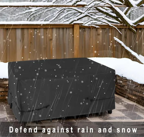 Miniatura 4 de NettyPro Funda rectangular para mesa de patio, 105 x 75 pulgadas, impermeable, para mesa de comedor y silla, rectangular, color negro