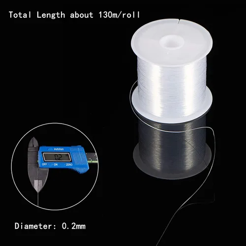 Miniatura 3 de Pandahall - 1 rollo de alambre transparente de hilo de nylon para pesca, color blanco.