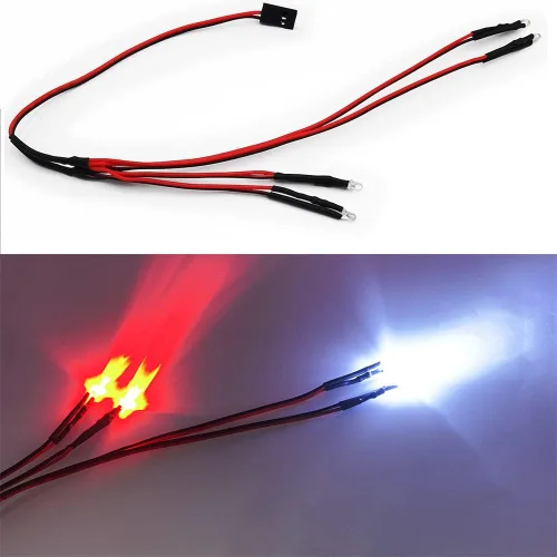Miniatura 3 de RCHUBAM Luces LED delanteras y traseras para faros delanteros y traseros para 1/18 TRX4-M Defender RC Crawler