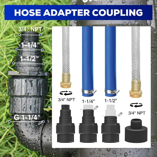 Miniatura 5 de MEDAS Bomba de sumidero portátil para piscina, estanque de jardín, eliminación de agua en el sótano con cable de alimentación de 10 pies 1HP