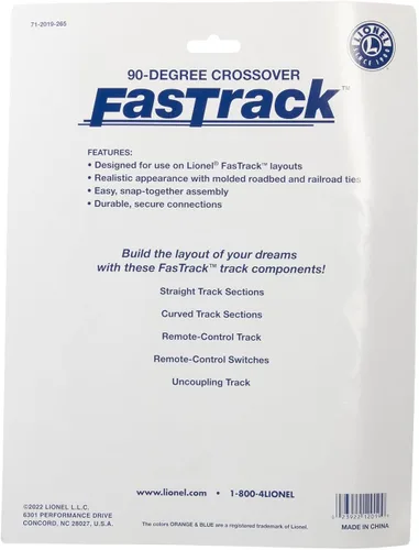 Miniatura 6 de Lionel FasTrack Crossover de 90 grados (612019)