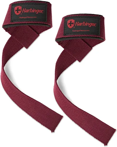 Miniatura 11 de Correas de levantamiento acolchadas de algodón Harbinger - Almohadillas de muñeca Neotek suaves y de apoyo - 54.6 cm de longitud, 3.8 cm de ancho