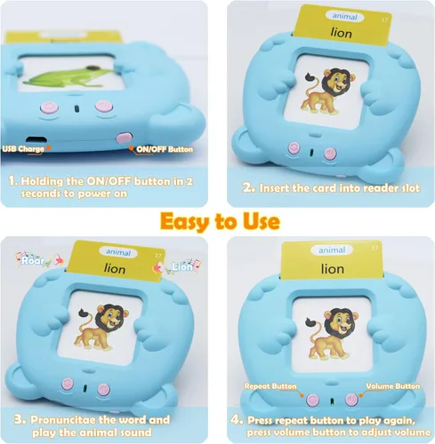 Miniatura 3 de MAYAPHILOS - Tarjetas didácticas del alfabeto con sonido para niños de 3-8 años, 510 palabras, juguete educativo interactivo Montessori, regalos
