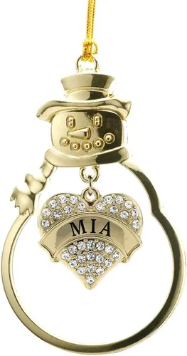 Miniatura 24 de Inspired Silver - Twin #1 - Adorno de Navidad dorado - Adorno de árbol de Navidad con dije de corazón con circonita cúbica - Decoración colgante