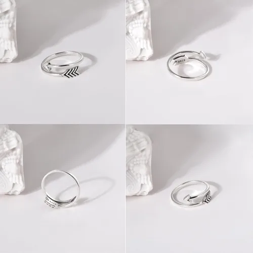 Miniatura 13 de CANDYFANCY Anillo de nudo celta de plata de ley 925 abierto para el dedo medio nudillo para mujer, tamaño ajustable 4-7