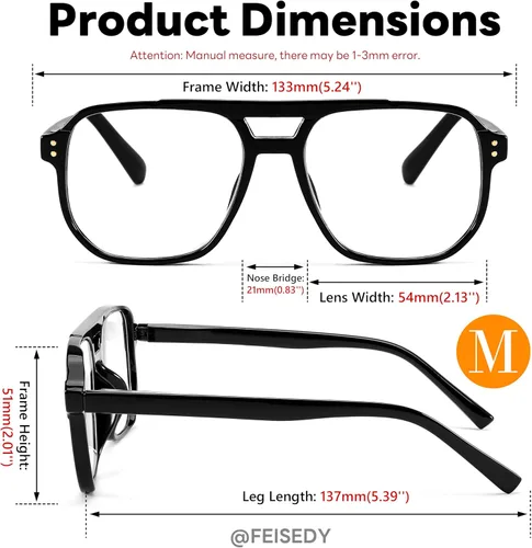 Miniatura 7 de FEISEDY Gafas de lectura retro estilo aviador, para mujeres y hombres, con bloqueo de luz azul, lentes de lectura, armazón de plástico ligero B0071