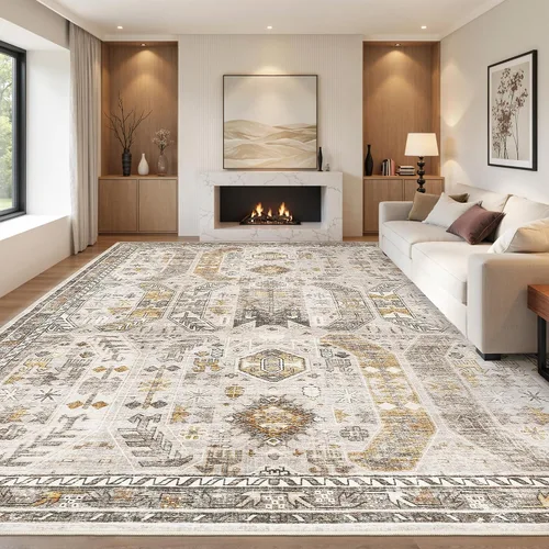 Miniatura 68 de befbee Alfombras de 6x9 pulgadas para sala de estar - Alfombras lavables a máquina resistentes a las manchas para dormitorio, alfombra de área