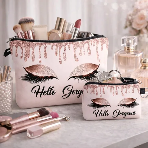 Miniatura 2 de Bolsa de maquillaje para bolso, bolsas de cosméticos para mujer, regalo inspirador para mujer, pequeña bolsa de cosméticos divertida, bolsa de viaje