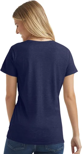 Miniatura 2 de Hanes - Camiseta de manga corta con cuello en V para mujer