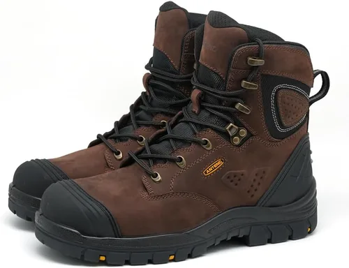 Miniatura 4 de Botas de trabajo para hombre, piel nobuck aceitada, puntera de acero, zapatos de trabajo para hombre, zapatos de protección antideslizantes
