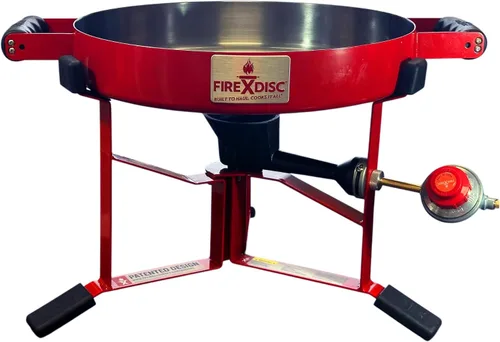 FIREDISC 215 Cocina de Propano de Mesa Ultra Portátil en Rojo Bombero TCGFD215R, la Estufa de Campamento de Disco de Arado de 16.5 pulgadas es una