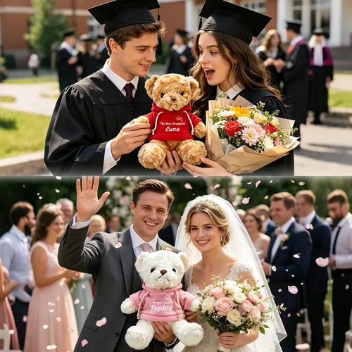 Miniatura 2 de Oso de peluche personalizado con texto de nombre, osos personalizados de 11.8/15/19.7, regalos de cumpleaños personalizados para el día de la madre