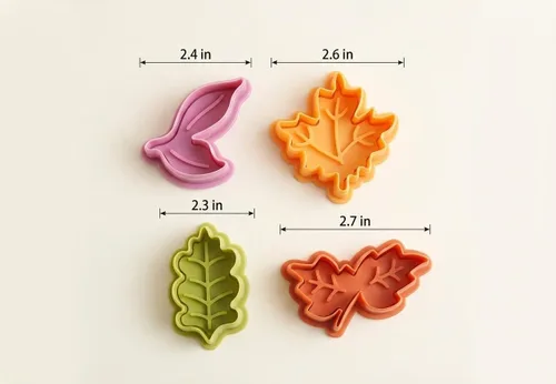 Miniatura 7 de 4 cortadores de galletas de hojas con sellos de émbolo, moldes de hojas de arce y roble veteado 3D para decoración de corteza de pastel, hornear