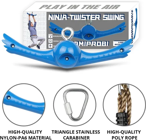 Miniatura 4 de YAMIPROBI Juego de columpios Ninja-Twister: Accesorios de eslingas - Muñecos de giro de 360° con asa de giro y voltereta para activar poderes ninja