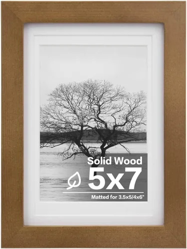 Miniatura 225 de Egofine - Portarretratos de 4 x 6 pulgadas, de madera maciza con plexiglás, para fotos de 3.5 x 5 con paspartú o de 4 x 6 sin paspartú, para colocar
