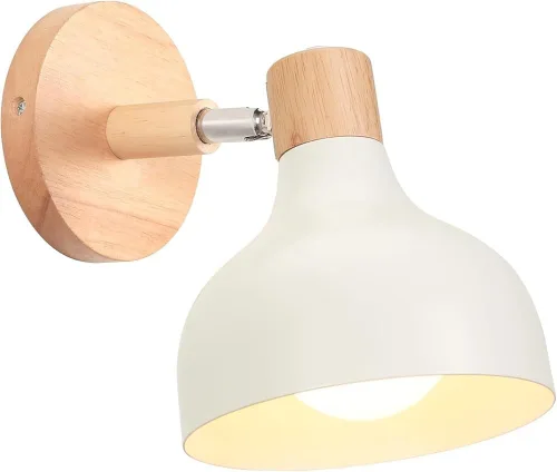 Miniatura 28 de Lámpara de pared E27 retro regulable escandinava para dormitorio, sala de estar, pasillo, cocina, iluminación interior (Amarillo, 2 piezas)