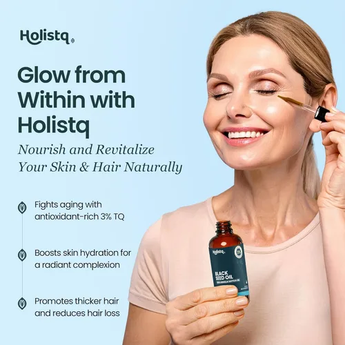 Miniatura 4 de Holistiq Aceite de Semilla Negra Orgánico Prensado en Frío en Gotas 3% Timoquinona Sin OMG y Vegano Aceite de Comino Negro Prensado en Frío