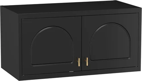 Polup Armario de Pared de Metal, Armario Superior para Guardarropa, Pequeño Armario de Almacenamiento Superior para Dormitorio, Sala de Estar, Negro