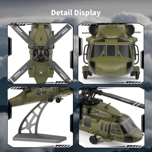 Miniatura 4 de Modelo de helicóptero WL K170 RC, BK Hawk UH-60L 170 tamaño 4CH Flybarless helicóptero con acelerador ajustable izquierdo y derecho (versión RTF)