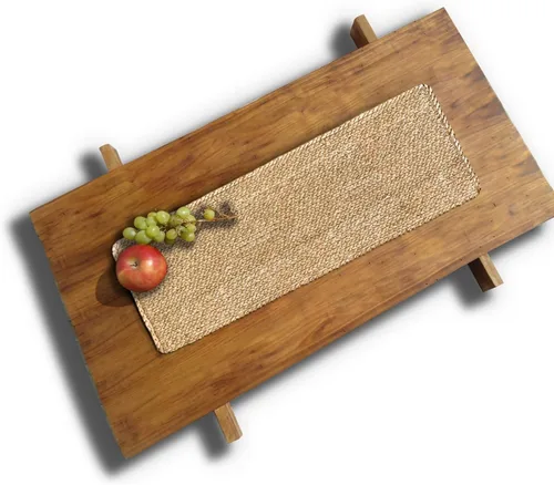 Miniatura 14 de Juego de 6 manteles individuales redondos tejidos con 6 posavasos, manteles individuales de jacinto de agua natural, manteles individuales de ratán