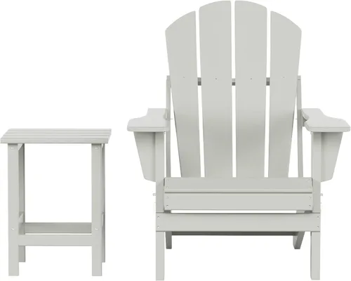 Miniatura 59 de WestinTrends Malibu HDPE - Silla plegable Adirondack de polietileno para exteriores, color negro