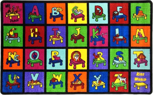 Miniatura 11 de SAFECASTLE ABC Picture Phonics - Alfombra educativa del alfabeto para niños, 7 pies 8 pulgadas x 10 pies 4 pulgadas, alfombra de aprendizaje
