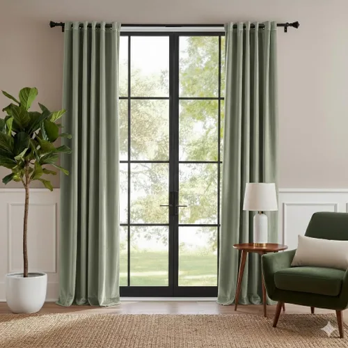 Miniatura 27 de RYB HOME Cortinas de terciopelo beige camello 84 pulgadas, cortinas gruesas de terciopelo para oscurecer la habitación para decoración de granja