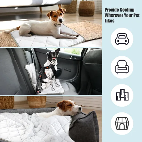 Miniatura 4 de Leekalos Tapete refrescante para perros, almohadillas refrescantes para mascotas para perros, manta refrescante de verano para gatos, cojín portátil