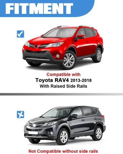 Miniatura 2 de FengYu Barras Transversales de Techo Compatibles con Toyota RAV4 2013-2018 con Rieles Laterales, Barras Transversales de Aluminio, Portaequipajes