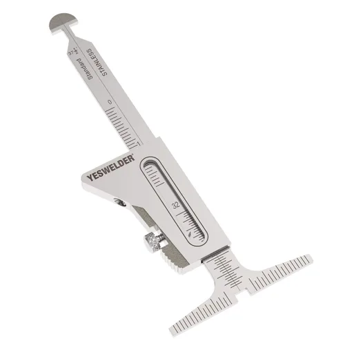 YESWELDER Medidor de soldadura HI-LO de acero inoxidable en pulgadas y métricas para medición de tubos después del ajuste/alineación, brecha de