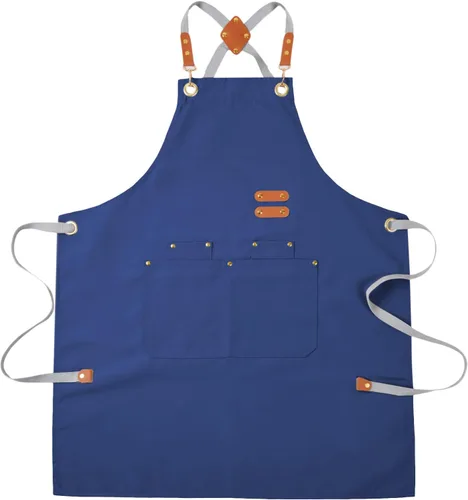 Miniatura 14 de Aoomzoon Delantal de cocina duradero, delantales de chef multifuncionales para mujeres y hombres con bolsillos para cocinar, hornear y uso diario