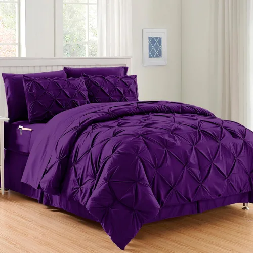 Miniatura 30 de Elegant Comfort Juego de edredón de 6 piezas de lujo, más suave y acogedor, juego completo suave y sedoso que incluye juego de sábanas con bolsillos