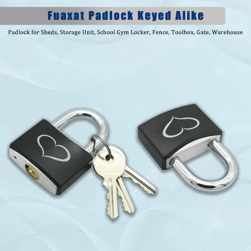 Miniatura 4 de Paquete de 2 candados con 3 llaves, cerradura de casillero con cuerpo de bloqueo de aluminio de 1-9/16 pulgadas (1.575 in) de ancho, candado