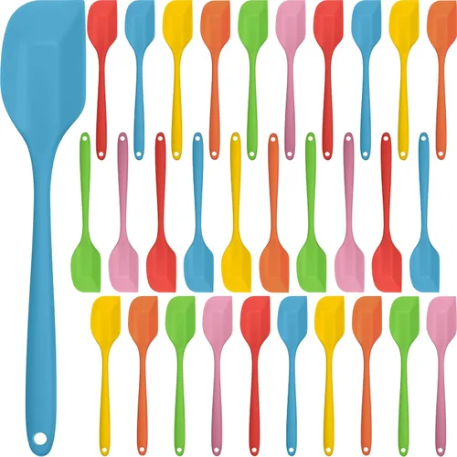 Miniatura 8 de Irenare 24 espátulas de silicona de 11 pulgadas, grandes espátulas de goma resistentes al calor, antiadherentes, flexibles, sin costuras, diseño