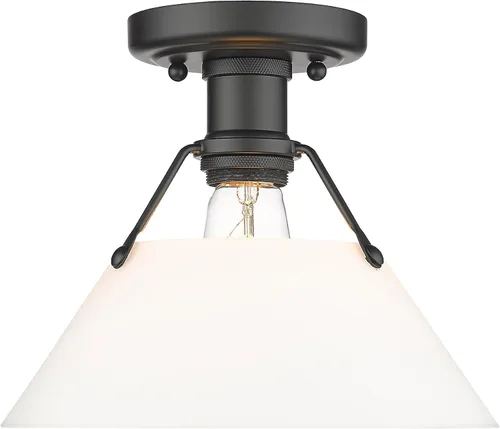 Miniatura 2 de Golden Lighting Orwell - Soporte empotrado de metal de 1 luz en negro mate y blanco