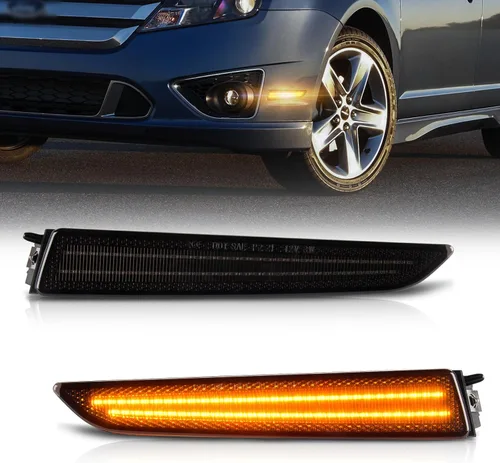 Gempro Luces LED para parachoques delantero lateral para Ford Fusion 2010-2012 luces de señal de estacionamiento lente ahumada, 2 unids