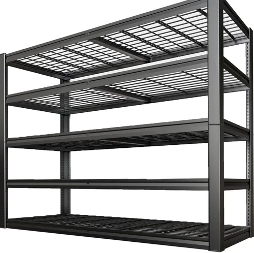 Estantería de garaje resistente de 68 pulgadas de ancho, estantes de almacenamiento profundos de 5 niveles, estantes de garaje de metal negro,