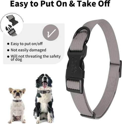 Miniatura 3 de lynxking Collar de perro suave acolchado transpirable de algodón sólido fuerte ajustable collar para mascotas para cachorros pequeños