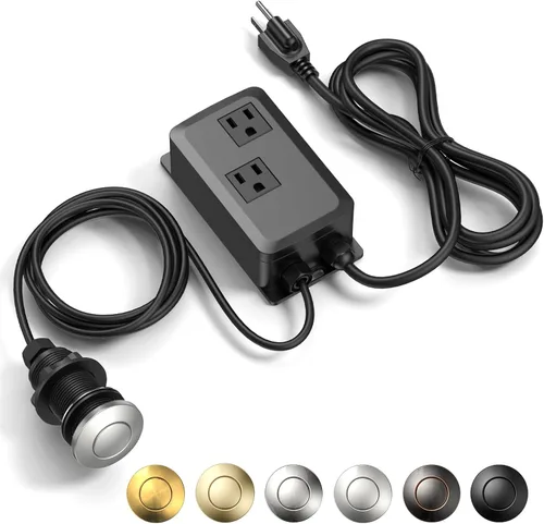 Miniatura 11 de Kit de interruptor de aire para eliminación de basura ANWOLL - Profesional - Doble salida, interruptor de encendido/apagado para desagüe en la parte